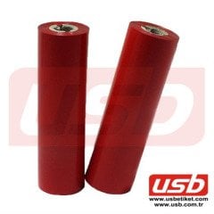 Renkli Ribon KIRMIZI WAX Ribon 110 x 74 mt