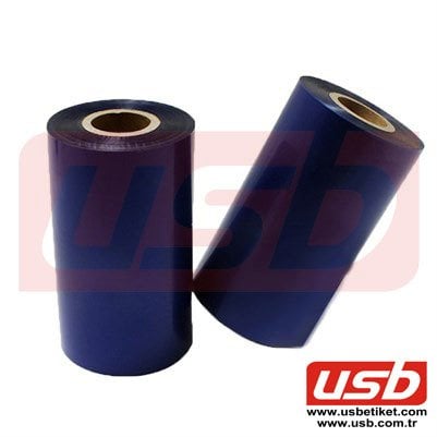 Renkli Ribon MAVİ WAX Ribon 110 x 300 mt