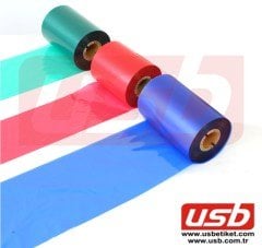 Renkli Ribon YEŞİL WAX Ribon 110 x 300 mt